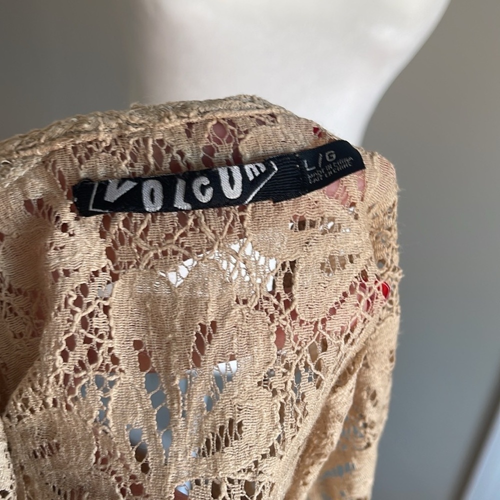 Vintage Volcom Lace Tan Top Size L - Picture 5 of 5